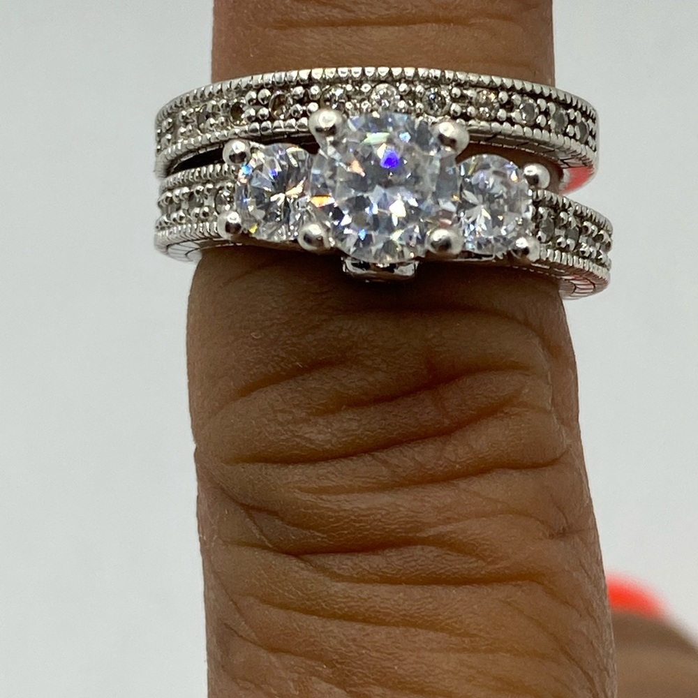 Sterling Silver Wedding Ring Set